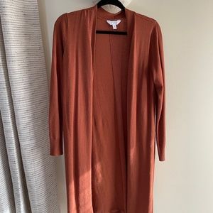 Long rust cardigan